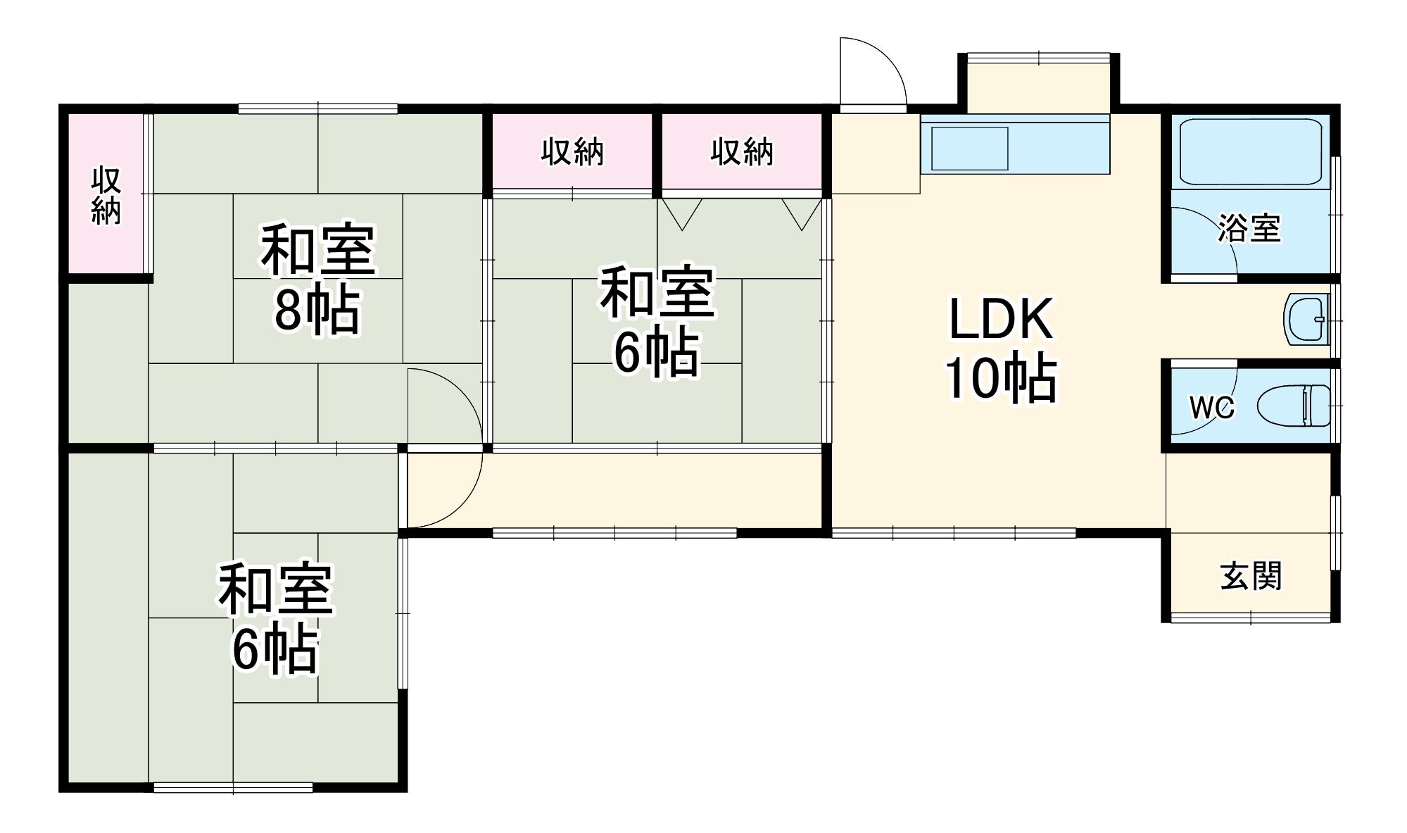 高崎線 鴻巣駅 徒歩15分 1階建 築44年(3LDK)の間取り写真