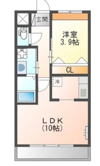 エルディアⅡ(1LDK/3階)の間取り写真