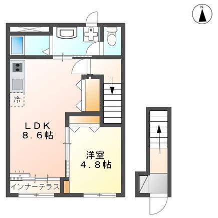 所沢市小手指町アパート工事(1LDK/2階)の間取り写真