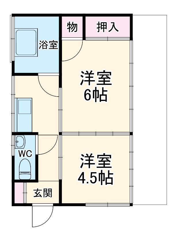 常磐線 柏駅 徒歩27分 1階建 築57年(2K)の間取り写真