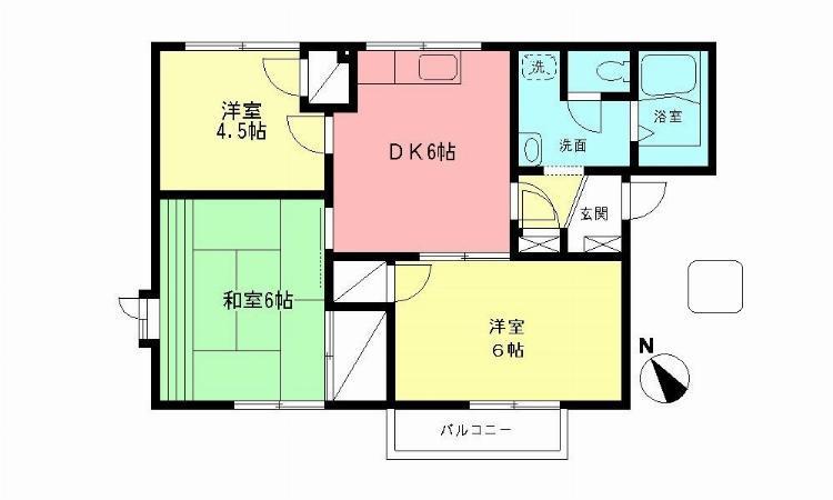 サンヴィレッジⅠ(3DK/2階)の間取り写真