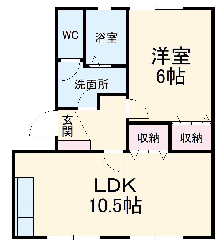 ハレオハナⅡ(1LDK/2階)の間取り写真