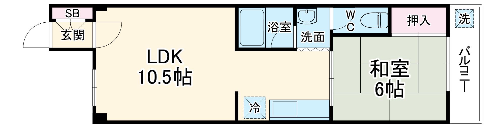 フローレ大宮(1LDK/4階)の間取り写真