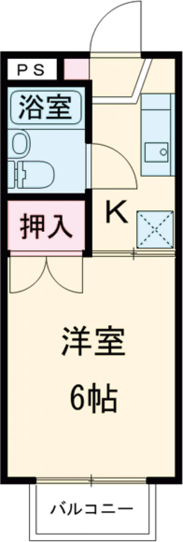 シネラリアA棟(1K/1階)の間取り写真
