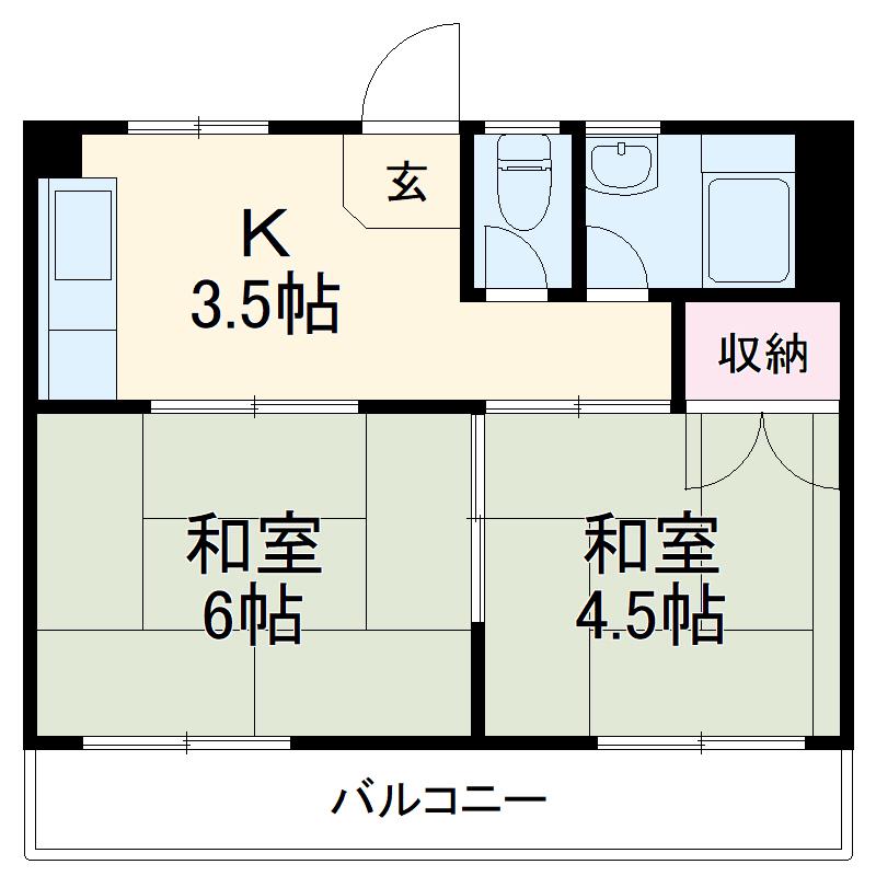 中甚ビル(2DK/4階)の間取り写真