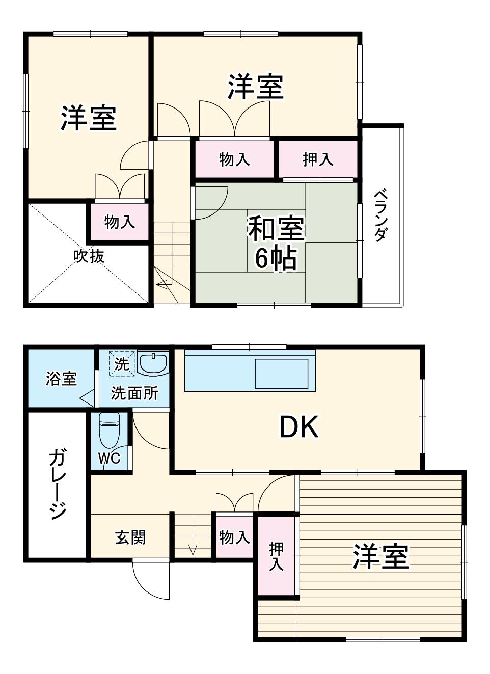 東武鉄道東上線 男衾駅 徒歩25分 2階建 築37年(4DK)の間取り写真