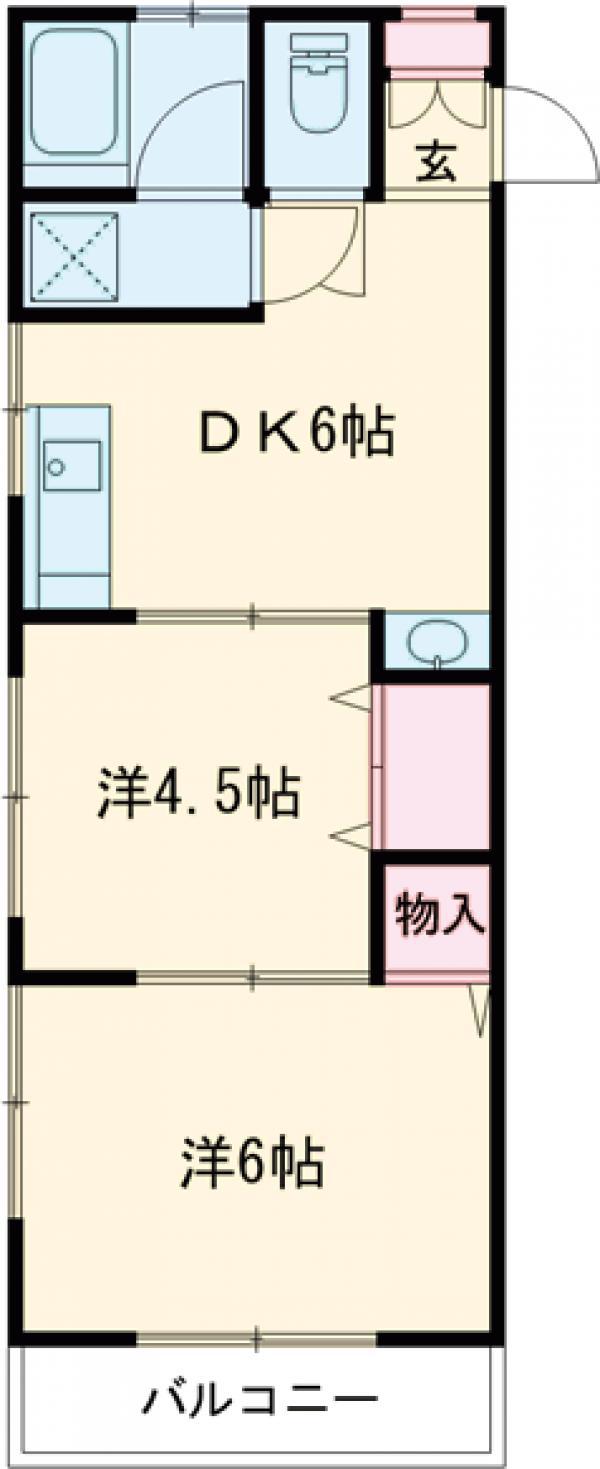 佐藤マンション(2K/4階)の間取り写真