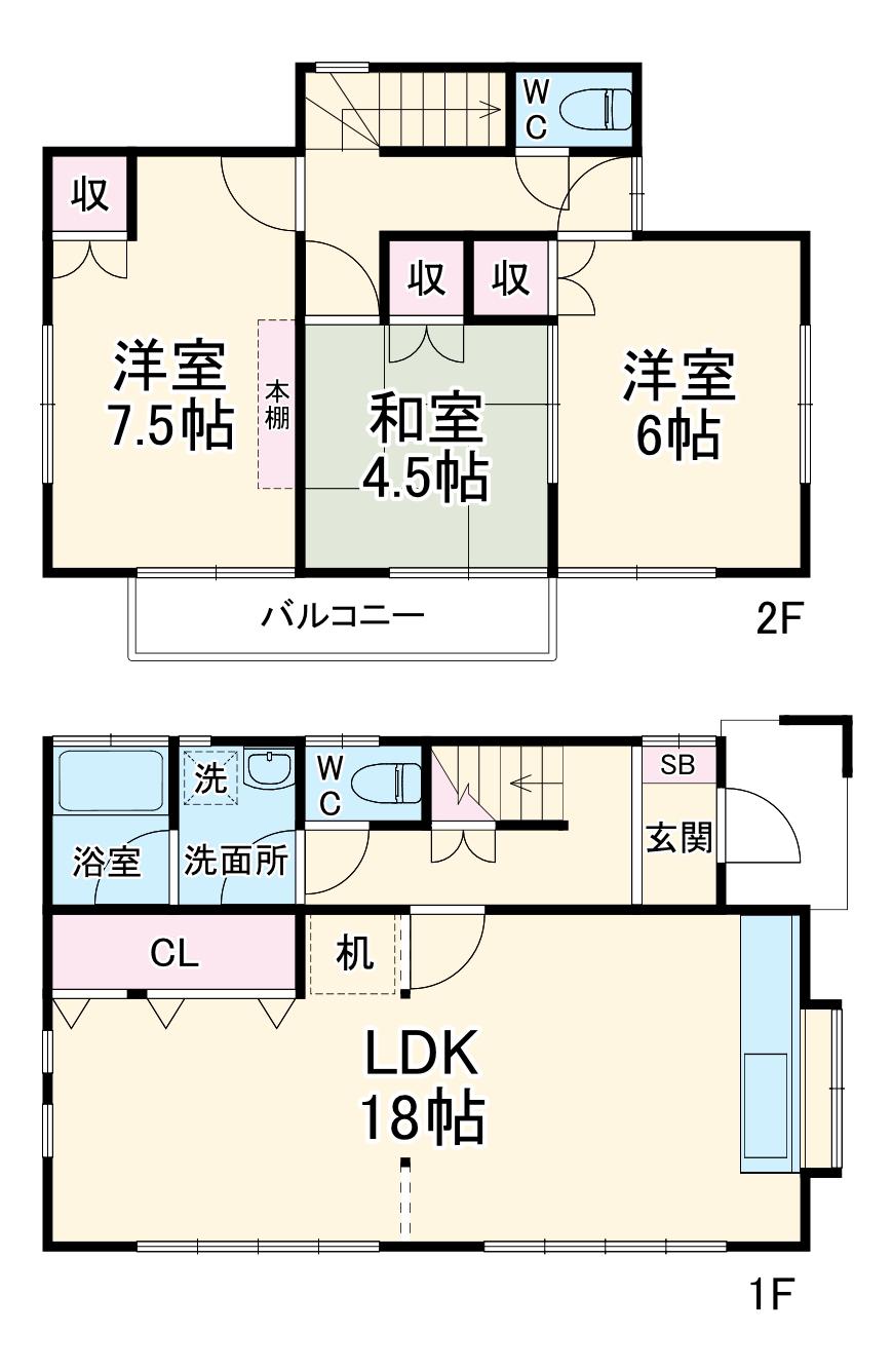 京浜急行電鉄本線 南太田駅 徒歩14分 2階建 築41年(3LDK)の間取り写真