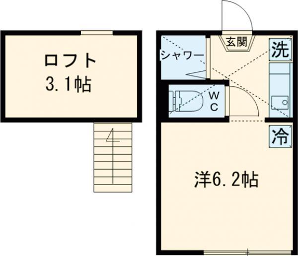 アペックス四ツ木2(ワンルーム/2階)の間取り写真