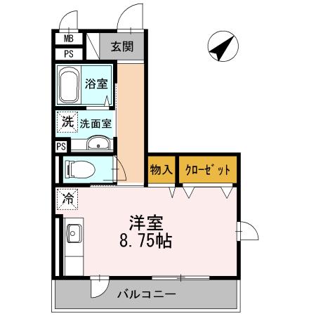 グレースコート(ワンルーム/3階)の間取り写真