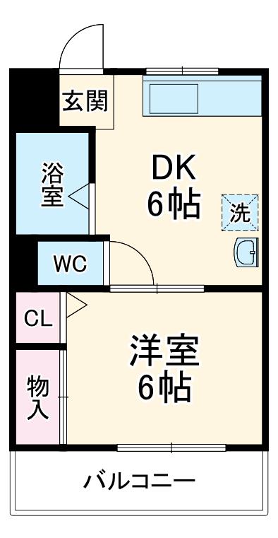 コーポ榎山(1DK/1階)の間取り写真
