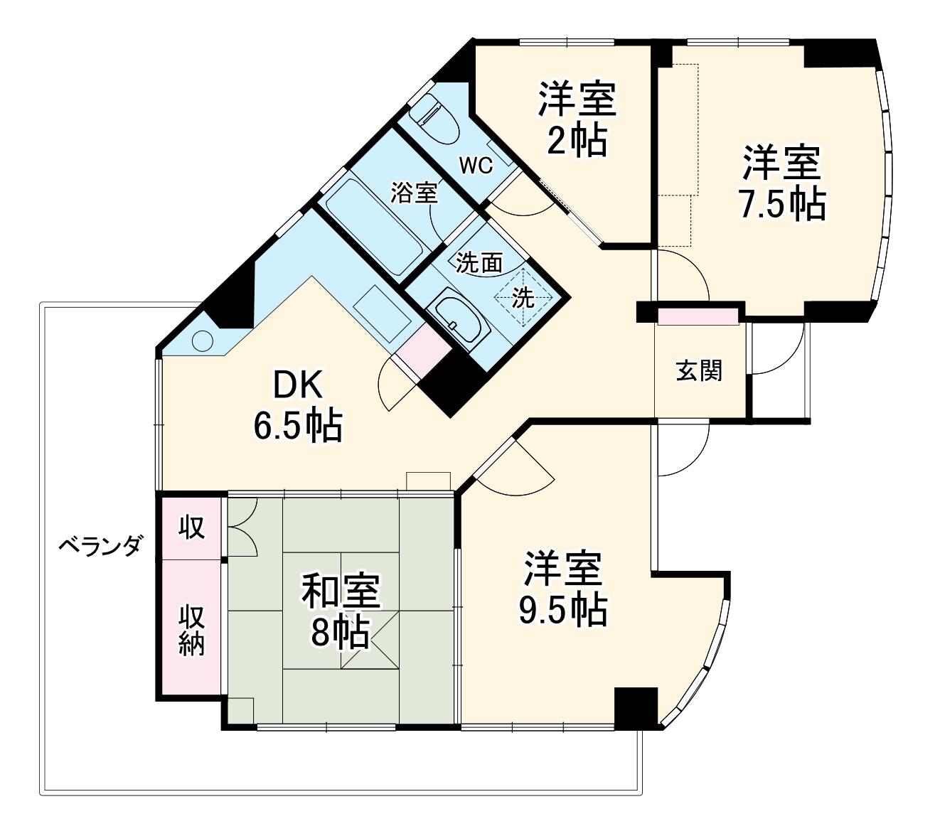 NKビル(4DK/3階)の間取り写真