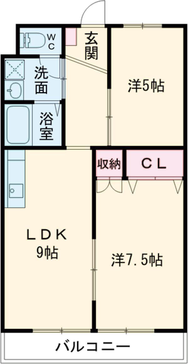 ル・ヴァン2(2LDK/2階)の間取り写真
