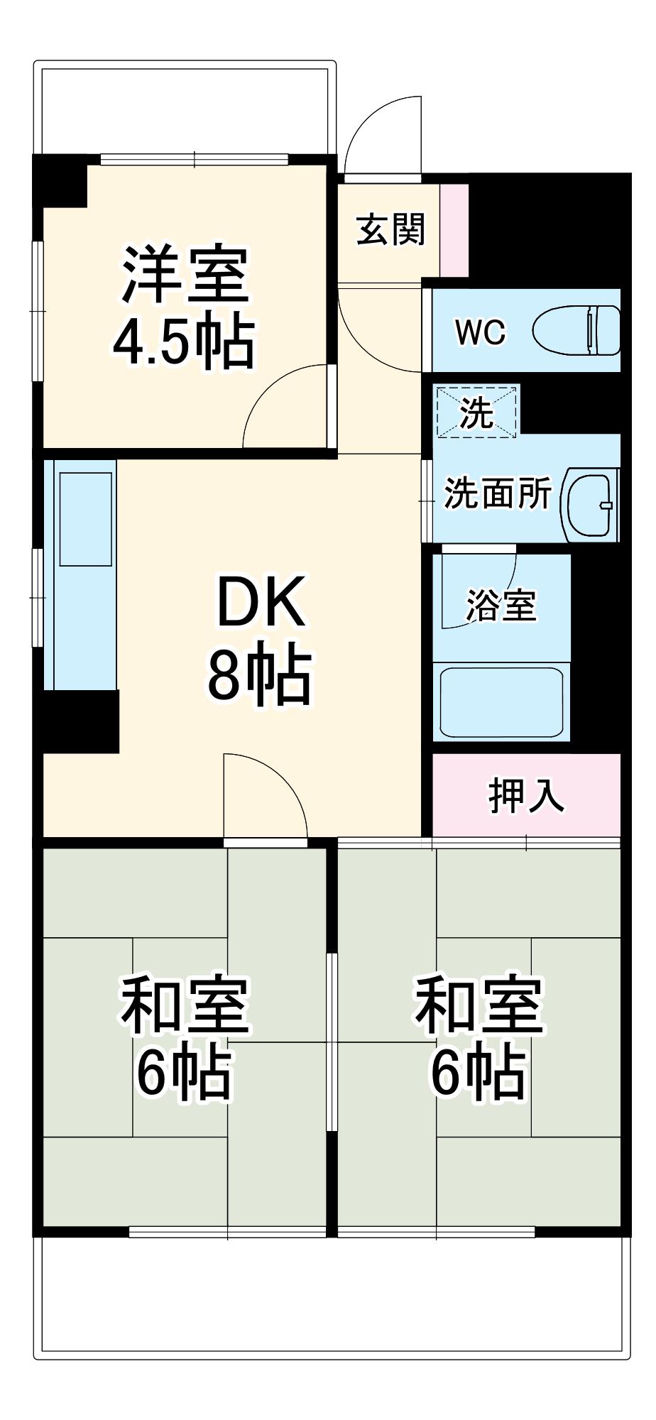 いながきビル(3DK/5階)の間取り写真