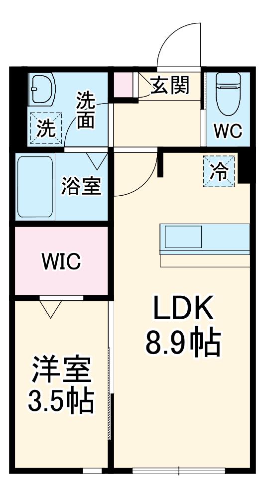 リスグラシュー(1LDK/3階)の間取り写真