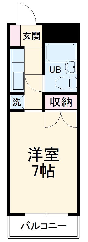 ビレッジハイムⅡ大和(ワンルーム/3階)の間取り写真