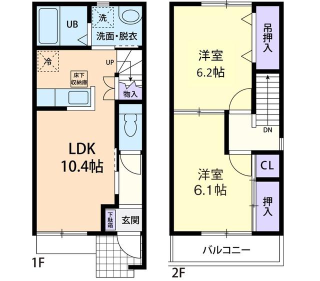 メゾネット クオーレ(2LDK)の間取り写真