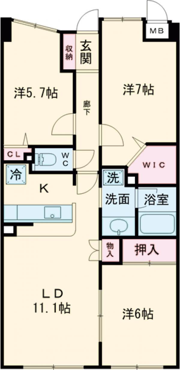 ダイアパレス船堀(3LDK/3階)の間取り写真