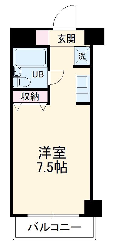 ライオンズマンション大和中央(ワンルーム/2階)の間取り写真