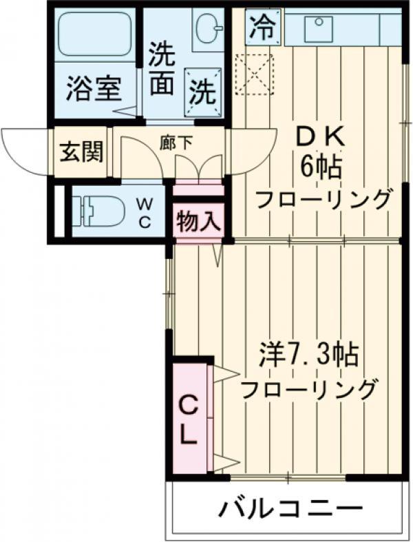 ヴェルファーレ(1DK/3階)の間取り写真