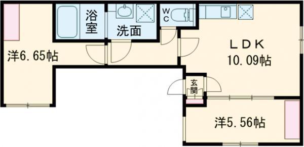 ALERO BASE SASZUKA サウス(2LDK/3階)の間取り写真
