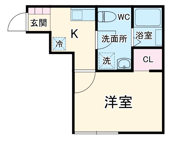 オーチェ上尾(1K/1階)の間取り写真