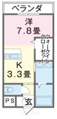 GRACIAS(1K/2階)の間取り写真