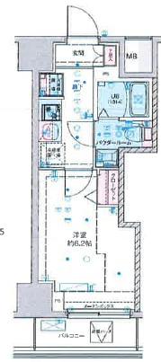 GENOVIA西千葉(1K/6階)の間取り写真