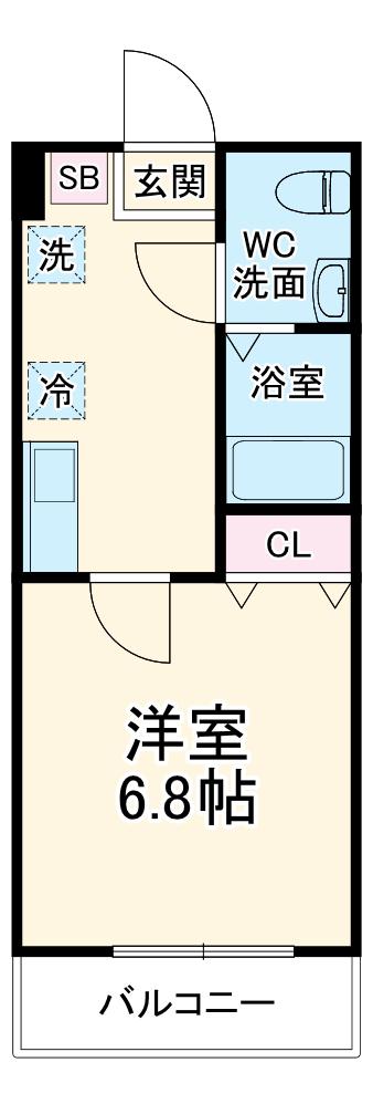 QUIET CRAB HOUSE ESSATO(1K/3階)の間取り写真