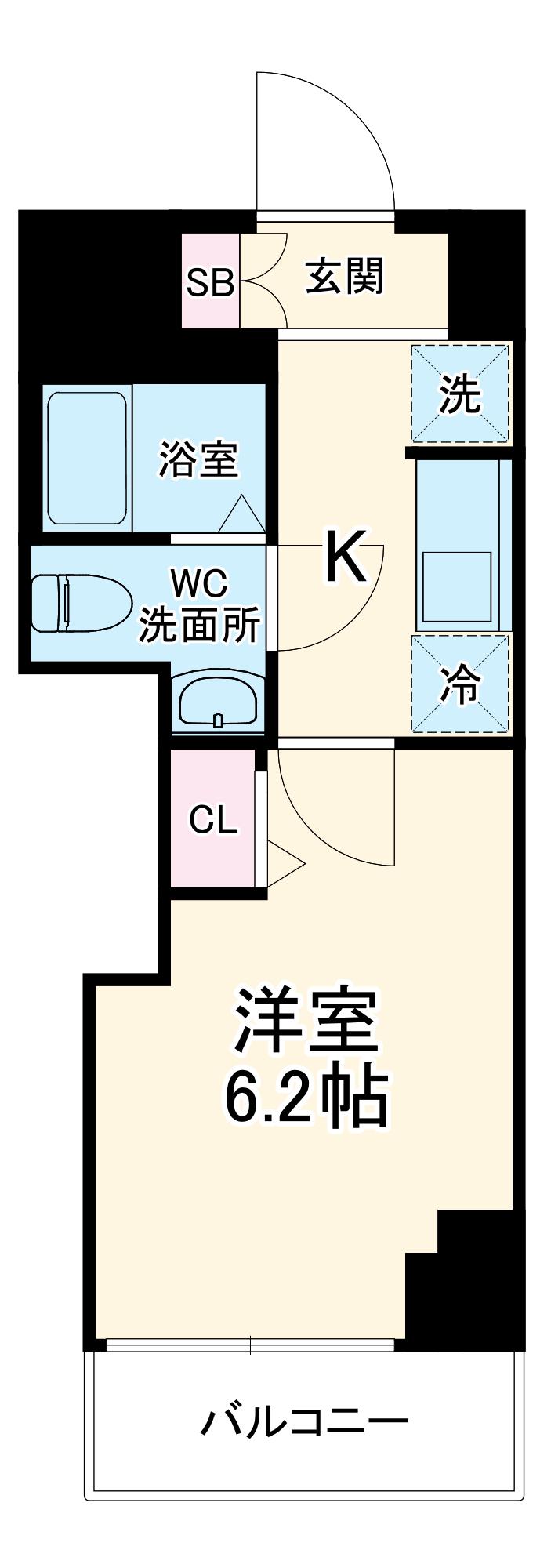 GENOVIA西千葉(1K/15階)の間取り写真
