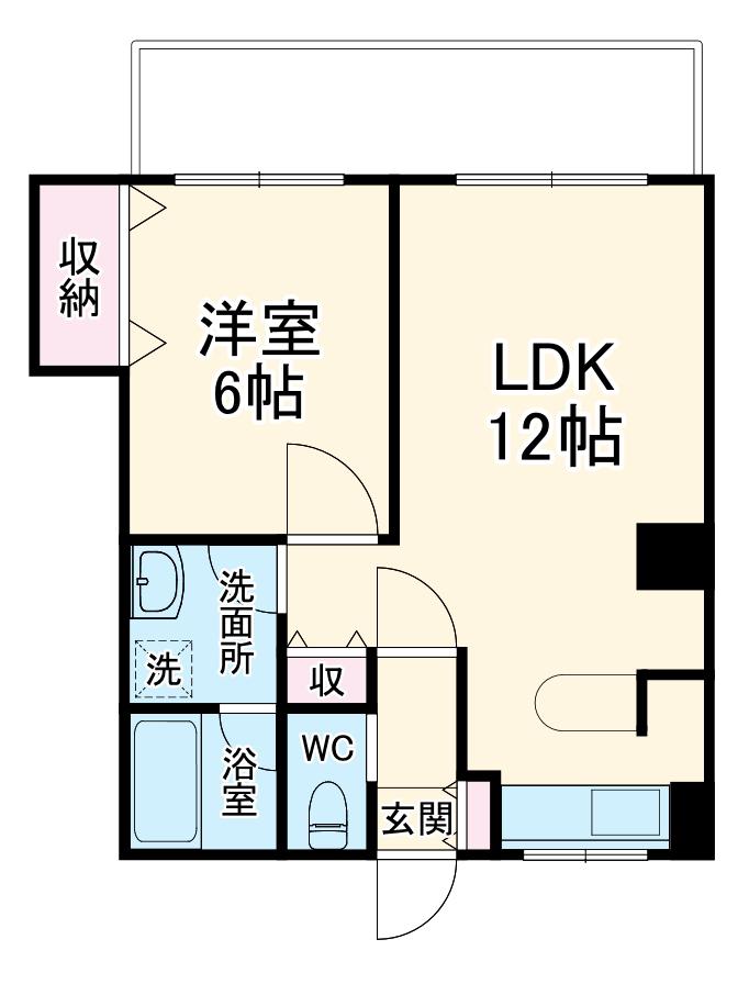 ベルセゾン行徳(1LDK/1階)の間取り写真
