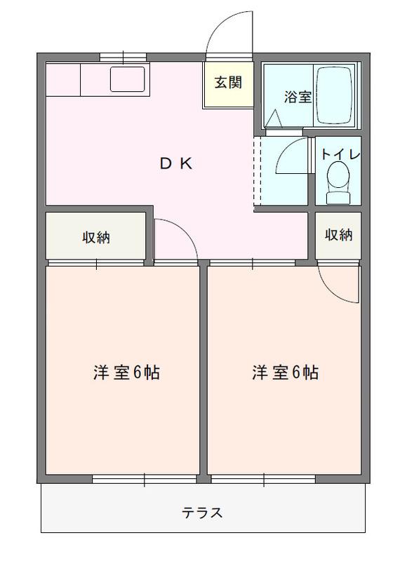 シティハイム中野(2DK/1階)の間取り写真