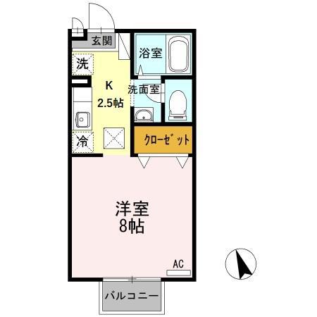 エクセル中川原1998(1K/1階)の間取り写真