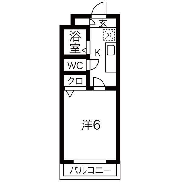 キリンハイツ信和(1K/2階)の間取り写真