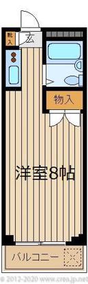 コーポラスミハラⅡ(ワンルーム/2階)の間取り写真