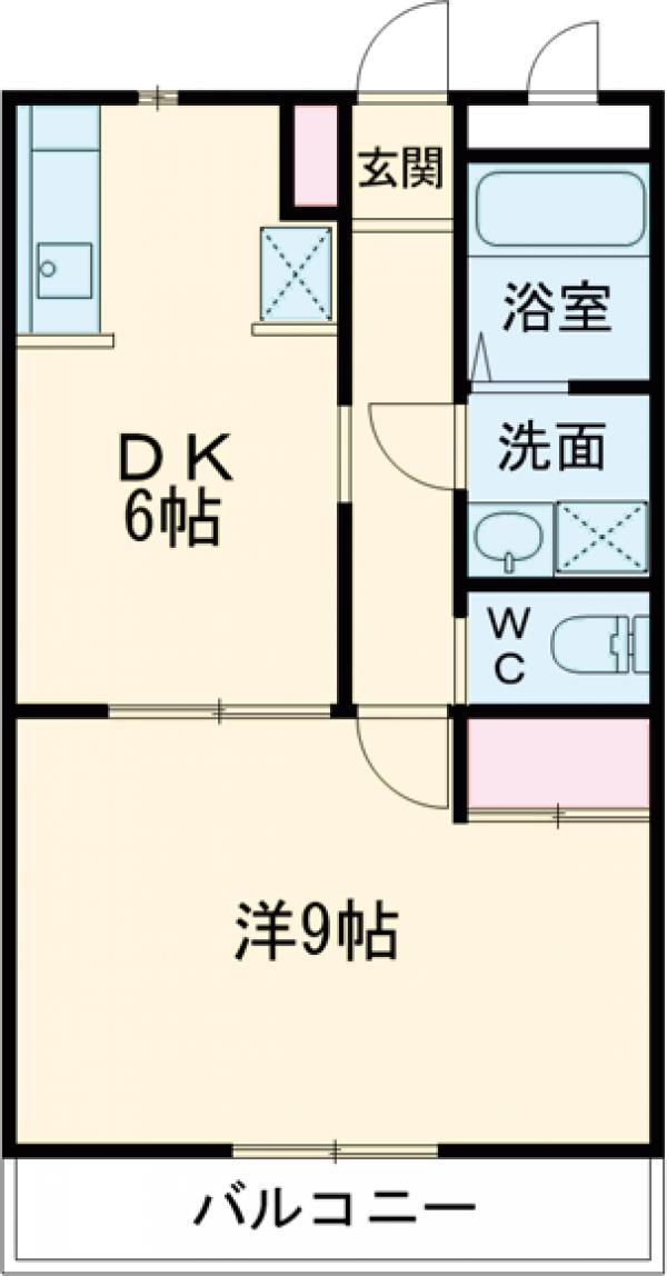 マンションエルⅡ(1DK/3階)の間取り写真
