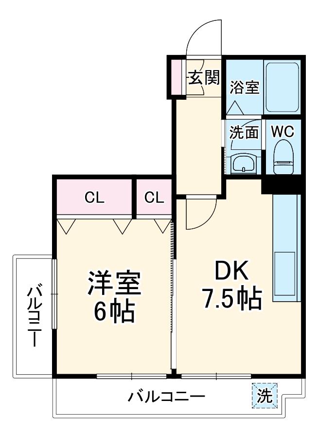 八潮インペリアルハイツ(1DK/5階)の間取り写真