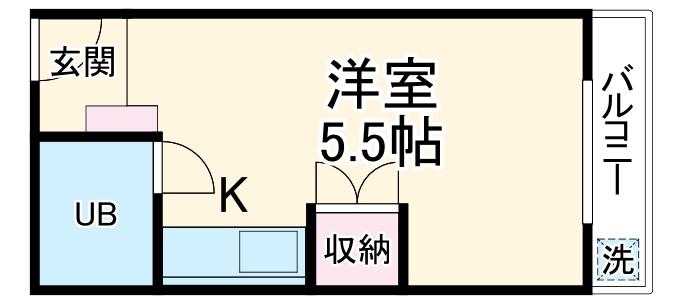 豊明アサノビル(1K/2階)の間取り写真