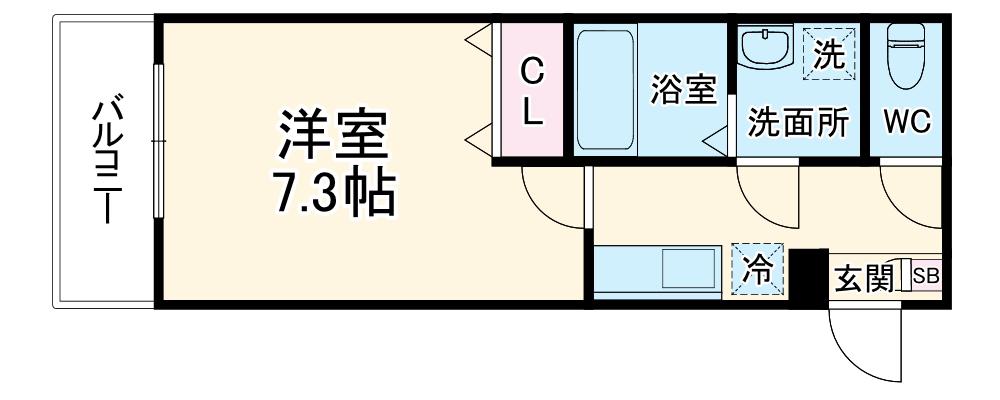 ジーメゾン大宮宮原町(1K/1階)の間取り写真