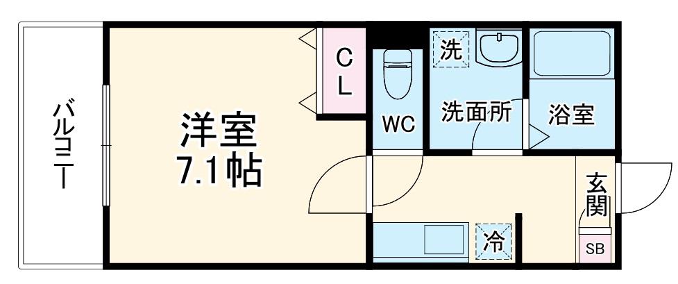 ジーメゾン大宮宮原町(1K/2階)の間取り写真