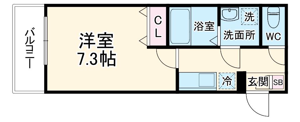 ジーメゾン大宮宮原町(1K/2階)の間取り写真