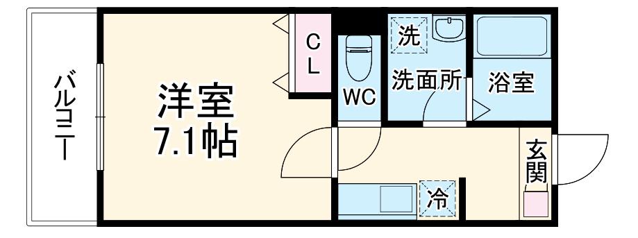 ジーメゾン大宮宮原町(1K/3階)の間取り写真