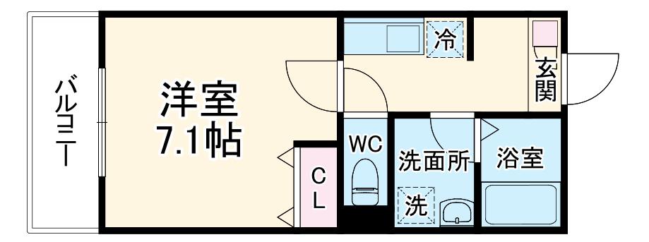 ジーメゾン大宮宮原町(1K/3階)の間取り写真