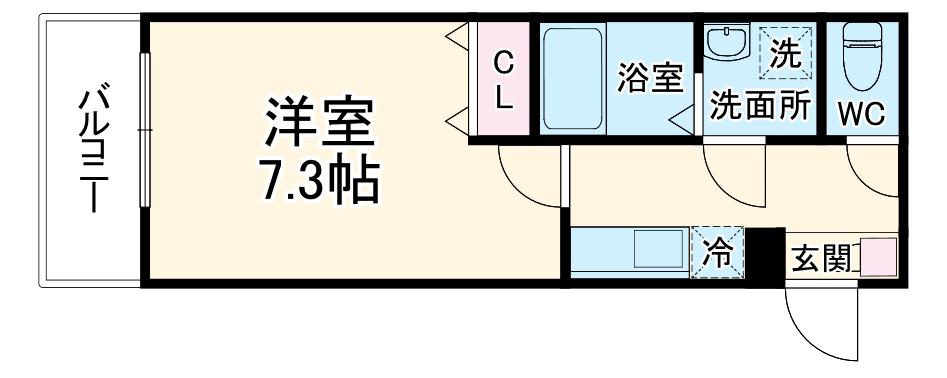 ジーメゾン大宮宮原町(1K/3階)の間取り写真