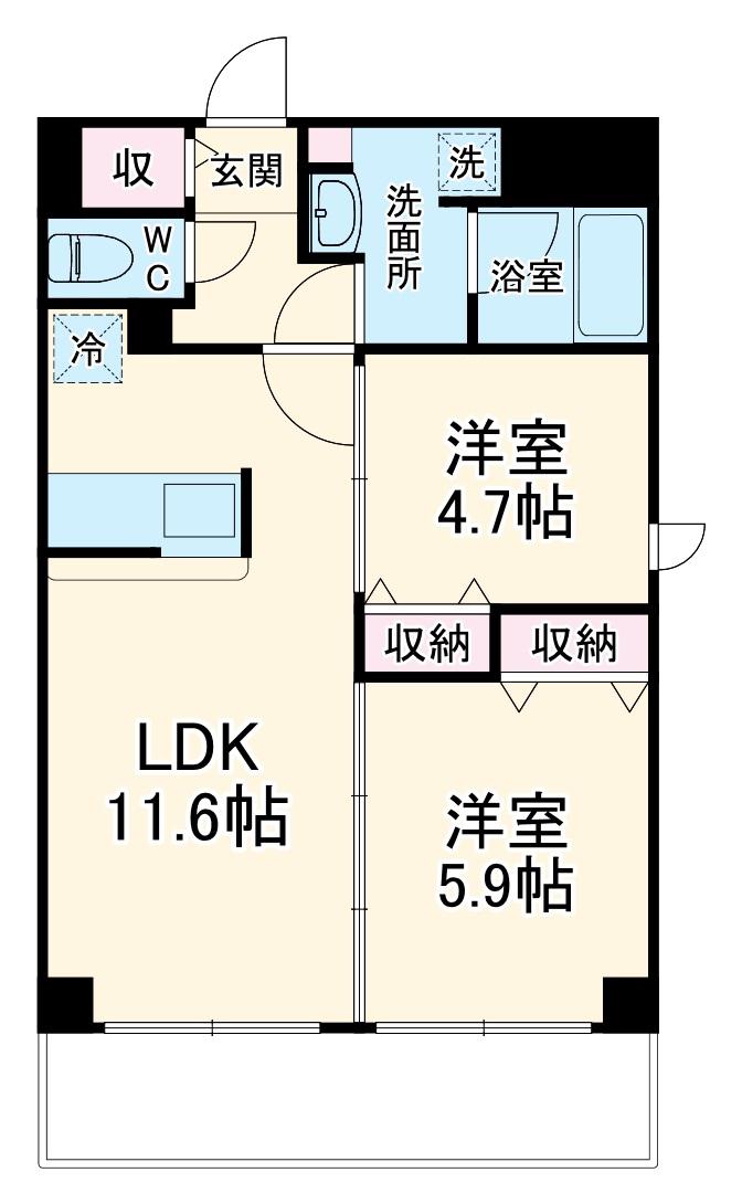 レジデンシア都島アイラ(2LDK/10階)の間取り写真