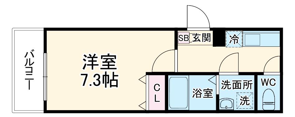 ジーメゾン大宮宮原町(1K/3階)の間取り写真