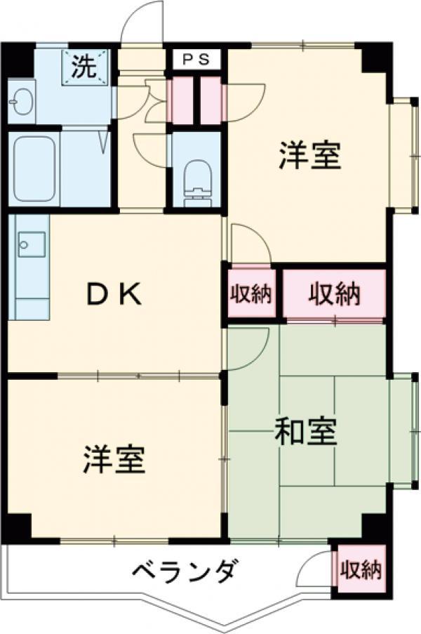 中央本線 高尾駅(東京) バス乗車時間:10分 霊園前バス停で下車 徒歩4分 3階建 築38年(3DK/1階)の間取り写真