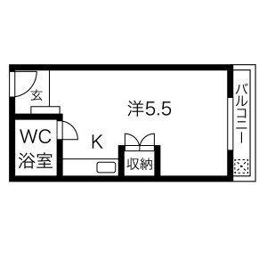 豊明アサノビル(1K/3階)の間取り写真
