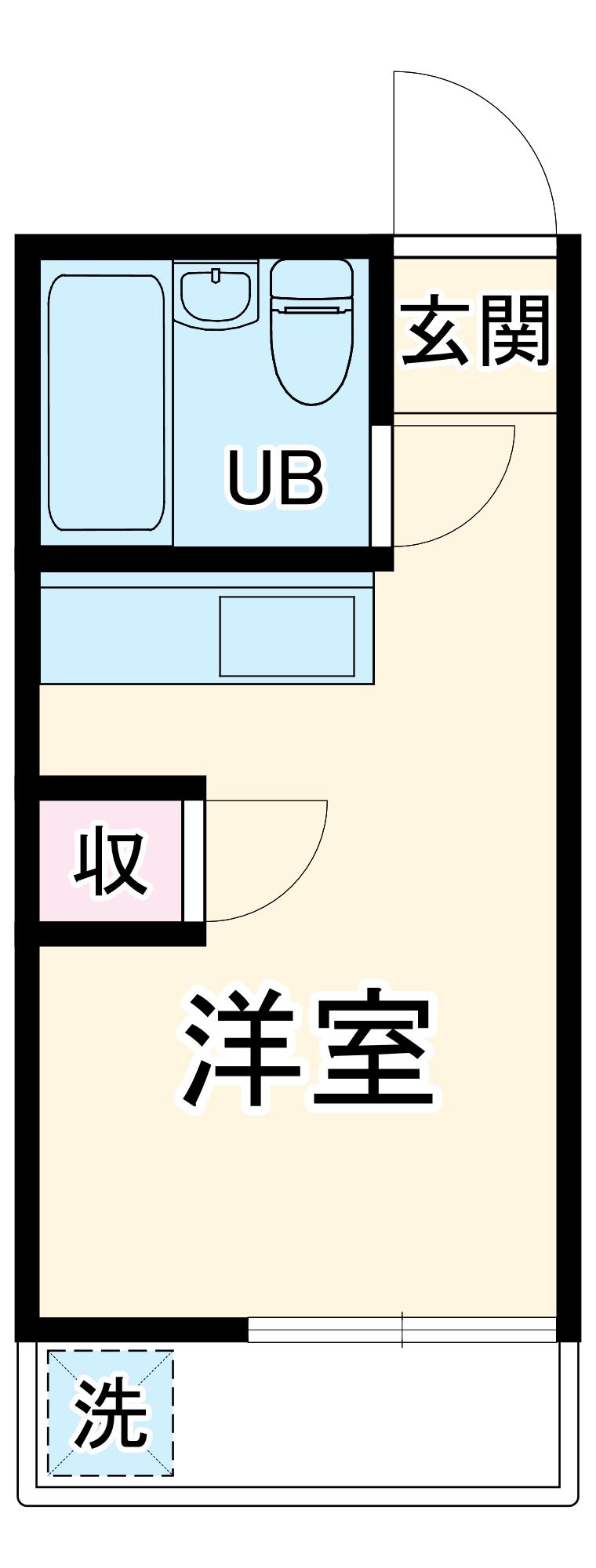 今関ハイツ(ワンルーム/2階)の間取り写真