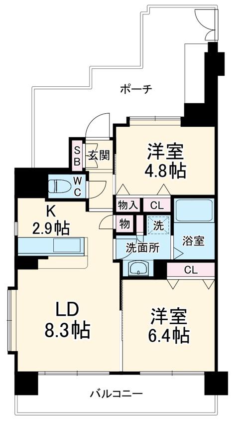 東川口サニーコート第10(2LDK/5階)の間取り写真